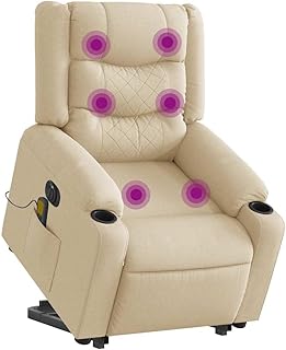 sillón masaje elevable tela crema