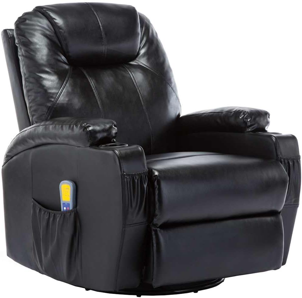 vidaxl sillón masaje cuero sintético
