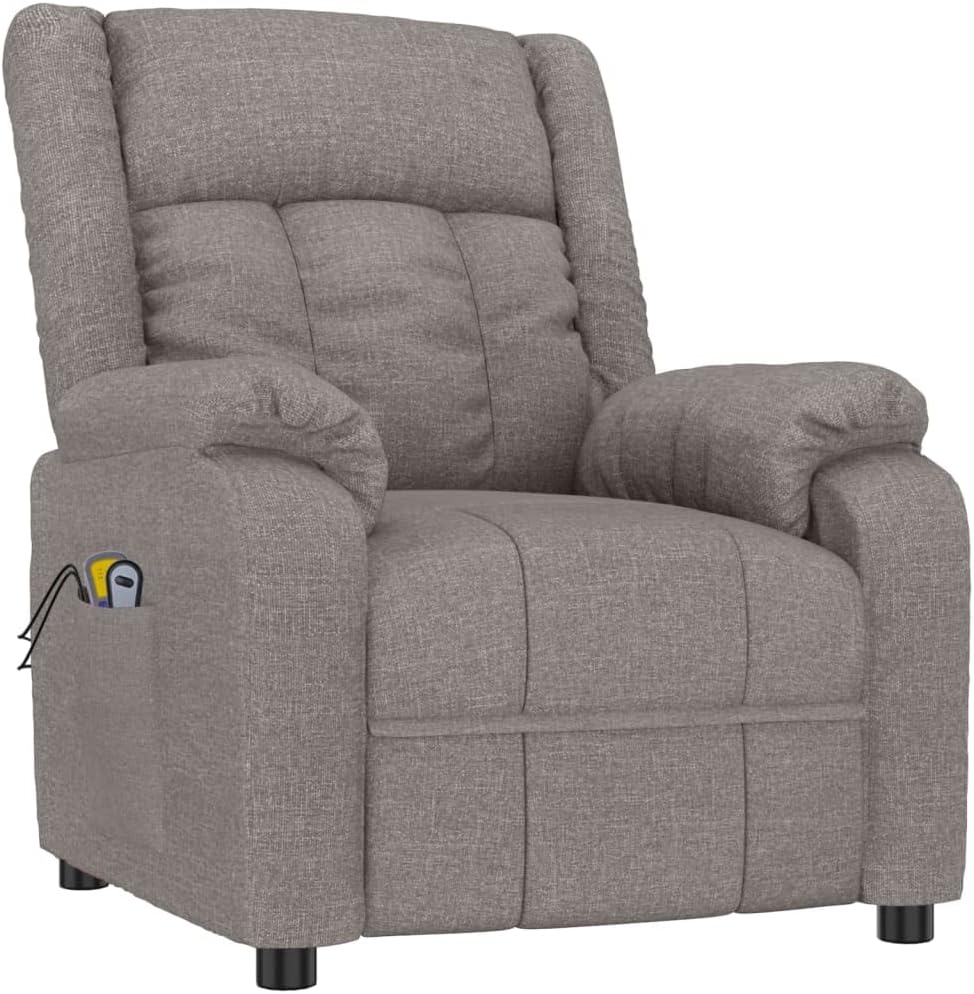 vidaXL Sillón de Masaje eléctrico Tela Gris taupé, sillón de Masaje, sillón reclinable eléctrico, sillón, sillón reclinable de Masaje