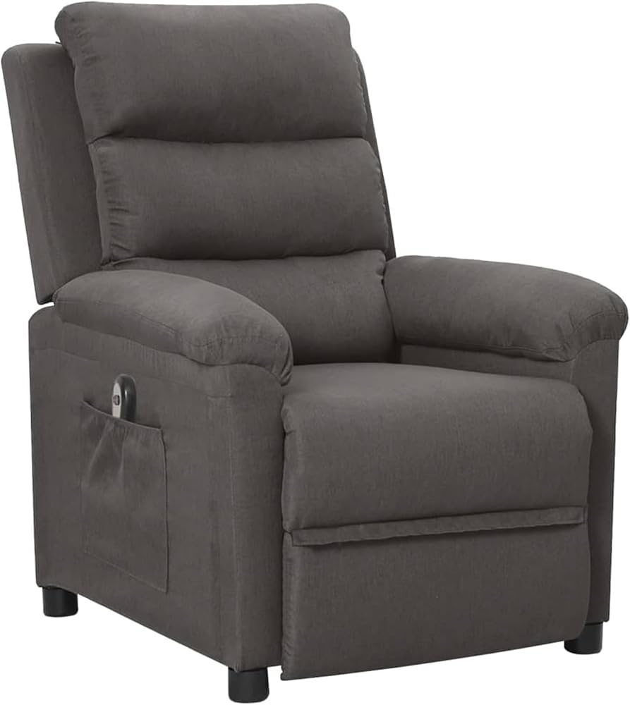 Gecheer Sillón reclinable eléctrico Sillón de Masaje Reclinable Sillon Relax Electrico Reclinable de Masaje Sillón de Masaje Relax de Tela Gris Oscuro 74 x 92 x 101,5 cm