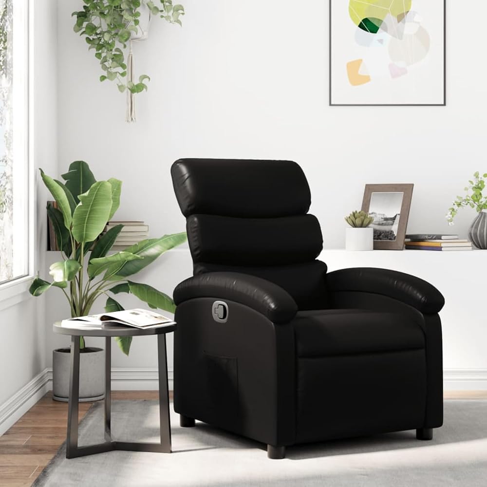 ARKEM Sillón reclinable de Cuero sintético Negro Sillon Masaje Relax Sillones Relax Levantapersonas - 371713