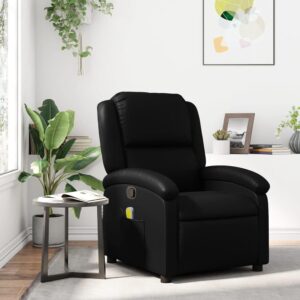 sillón masaje negro piel