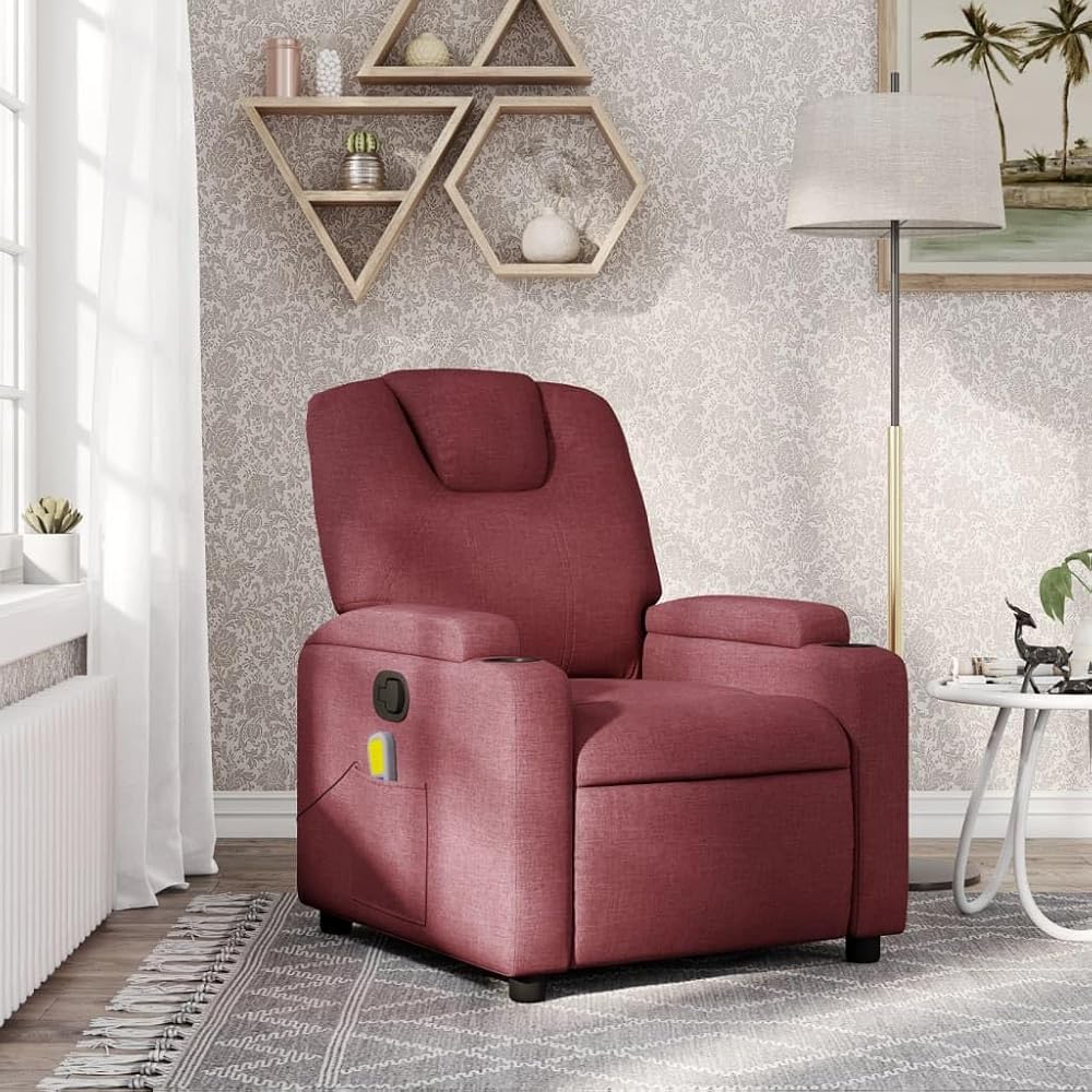 sillón masaje rojo vino