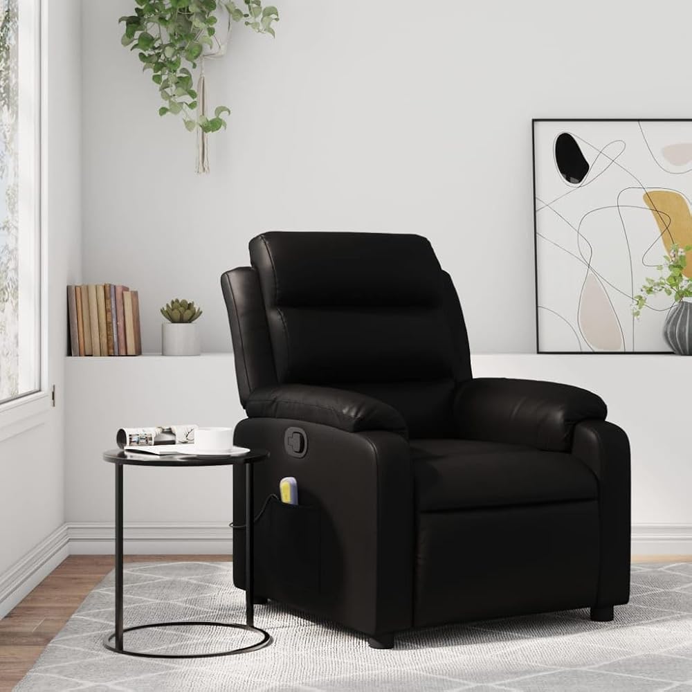 sillón masaje reclinable negro
