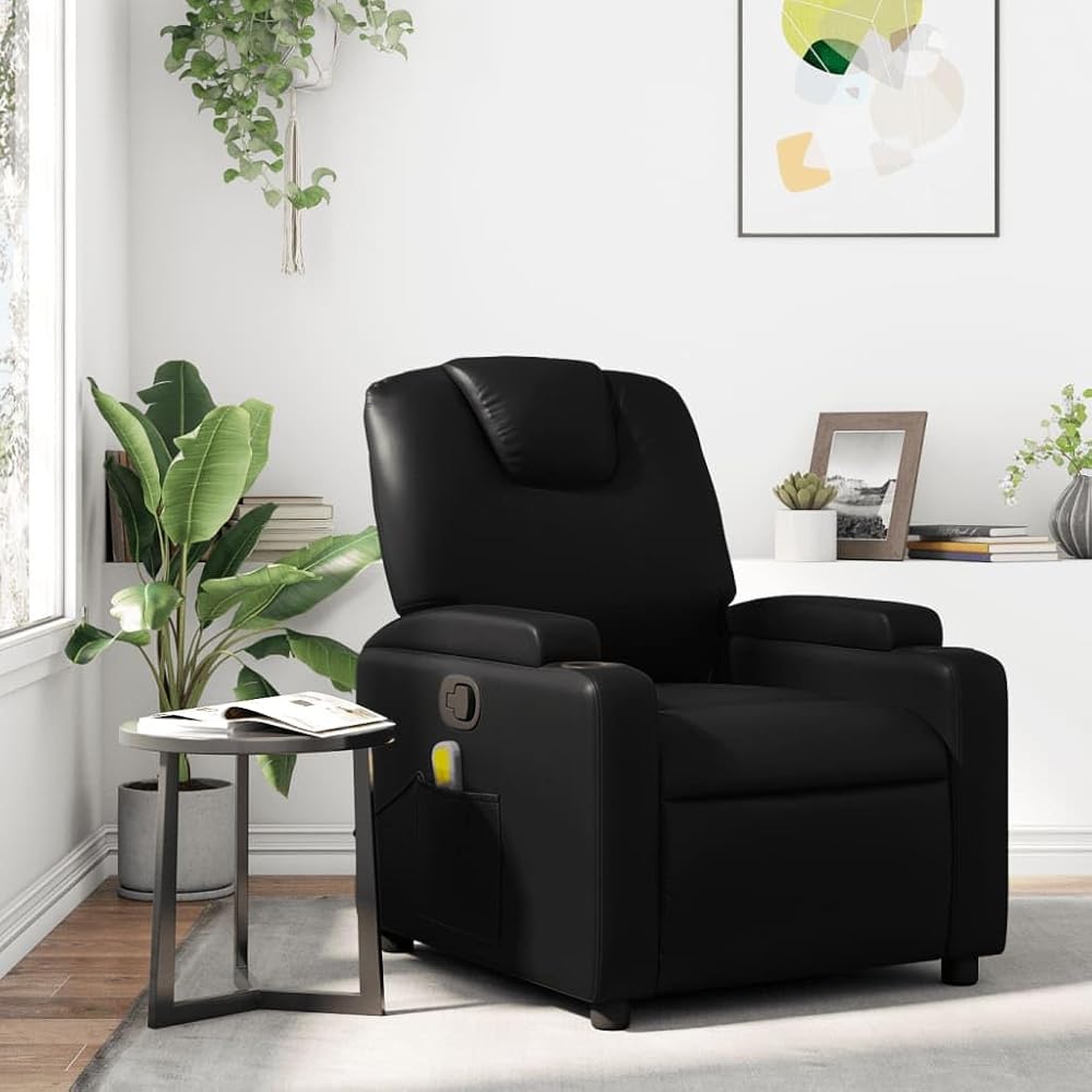sillón de masaje reclinable negro