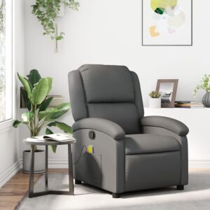sillón masaje gris piel