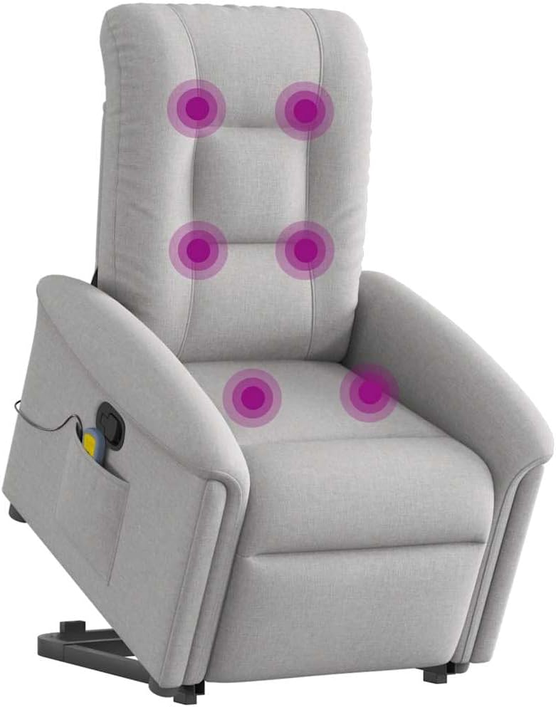 vidaXL Sillón de masaje reclinable de pie de tela gris nube