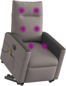 sillón masaje elevable tela taupe