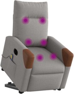 vidaxl sillón masaje tela taupe