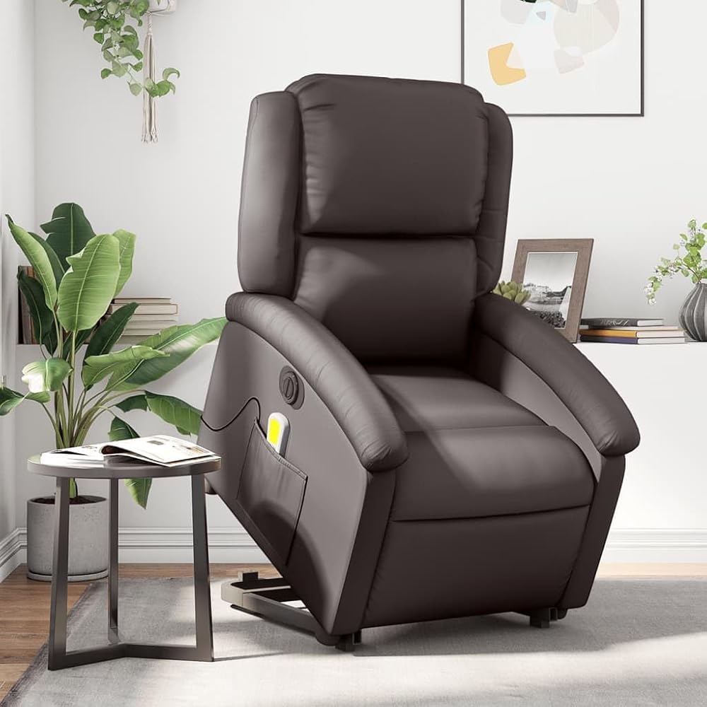 Sillón Masaje eléctrico elevable Cuero auténtico marrón Oscuro, Sillón De Relax, Sillon Masaje Relax, Sillon Relax Electrico, Hogar Sillon Relax, Sillones Comodos, Sofa Tantra - 3204275