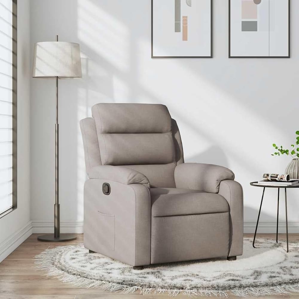 Refined Sillón reclinable de Tela Gris Taupe Empuje Manual Sin Masaje