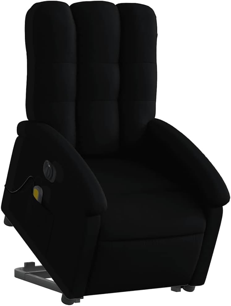 Sillón de Masaje eléctrico reclinable elevable Tela Negro, Sillón Relax Reclinable