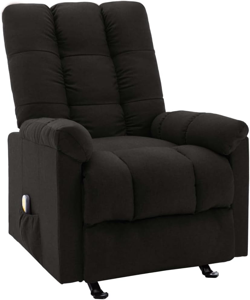 Genérico Sillón de Masaje reclinable de Tela Negro,Mobiliario,Sillas,Sillones de Masaje eléctricos-321412