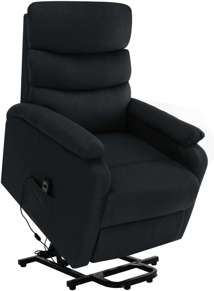 Genérico Sillón de Masaje elevable Tela Negro,Mobiliario,Sillas,Sillones de Masaje eléctricos-321248