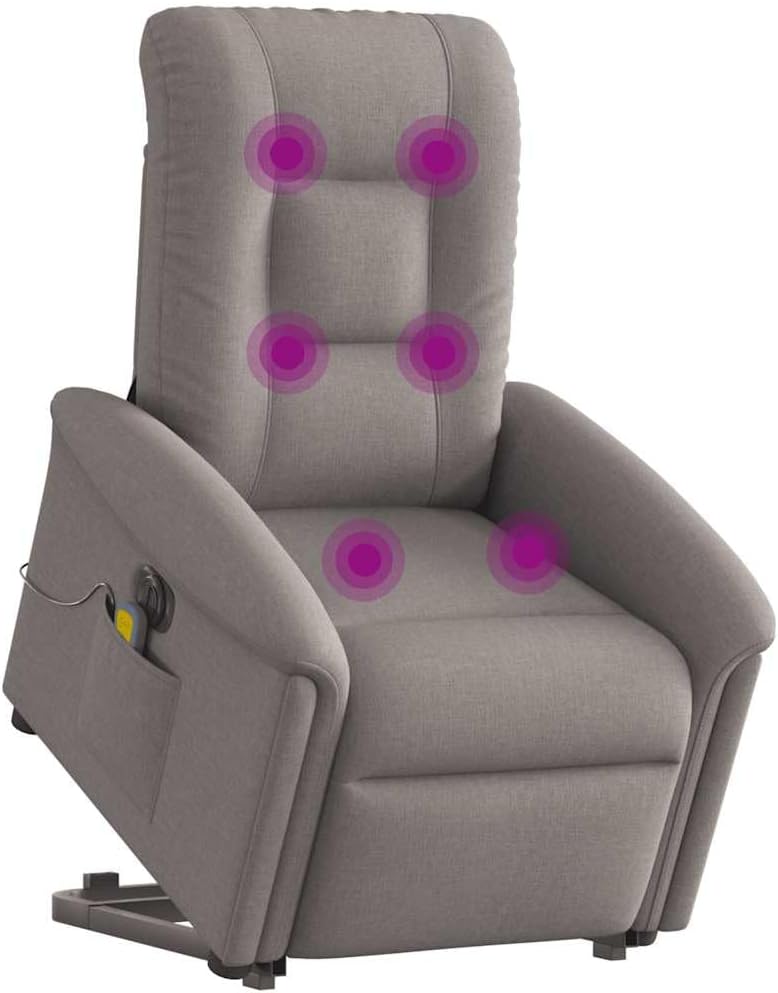 Genérico Sillón de Masaje eléctrico reclinable elevable Tela taupé,Mobiliario,Sillas,Sillones-3303291