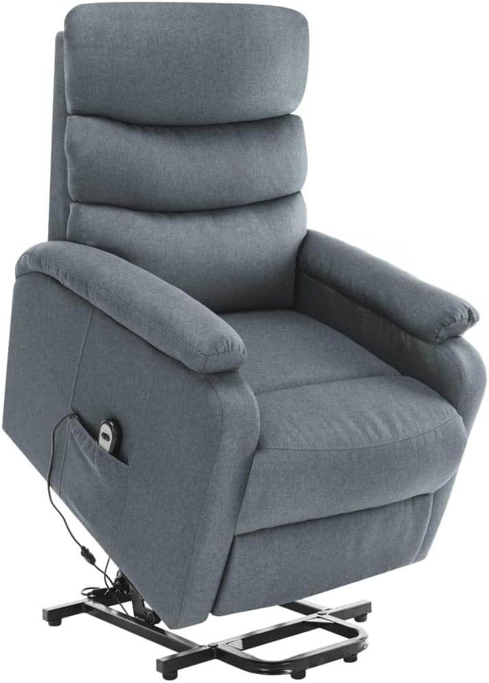 Genérico Sillón de Masaje elevable Tela Gris Claro,Mobiliario,Sillas,Sillones de Masaje eléctricos-321246
