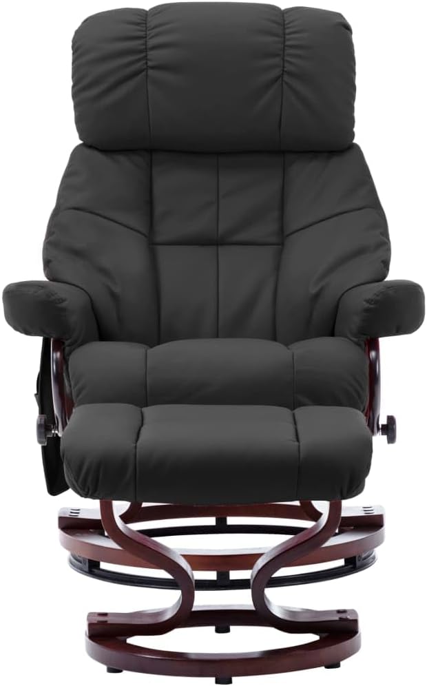 Genérico Sillón reclinable Masaje Cuero sintético Madera Curvada Gris,Sillas,Sillones de Masaje eléctricos-289868