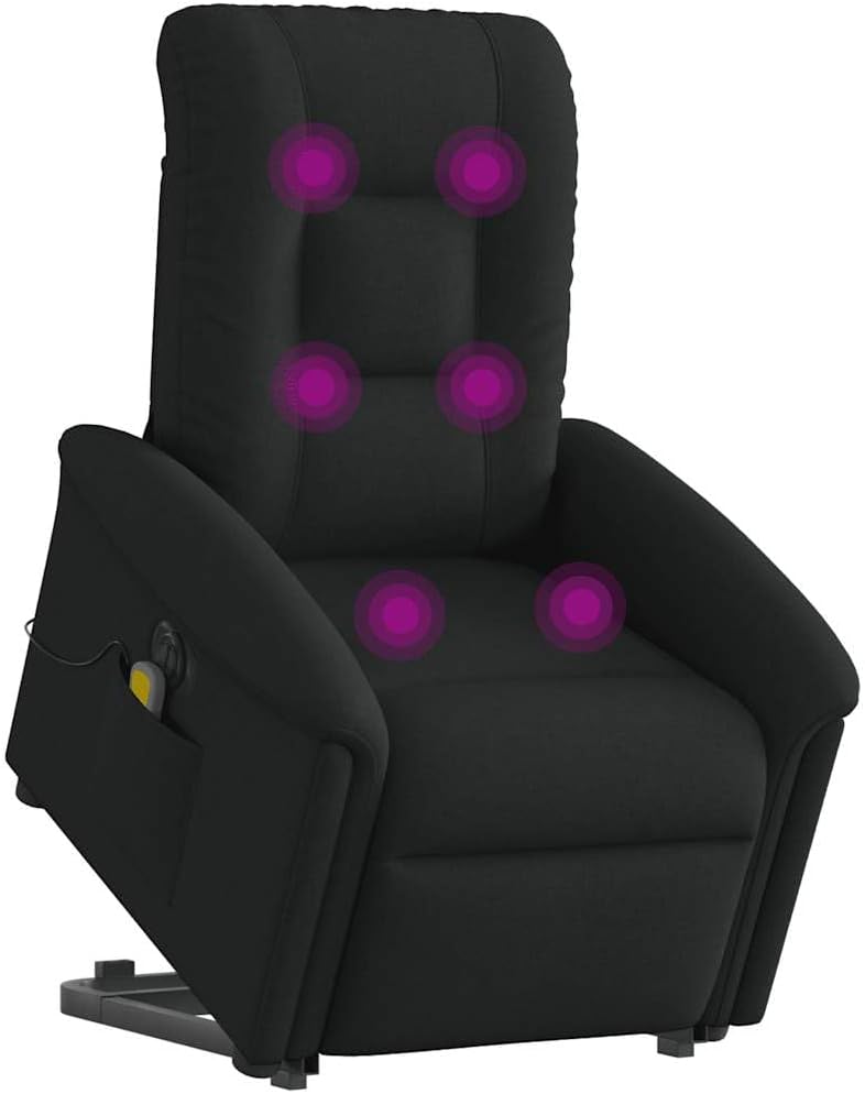 Sillón de Masaje eléctrico reclinable elevable Tela Negro,Sillon Relax