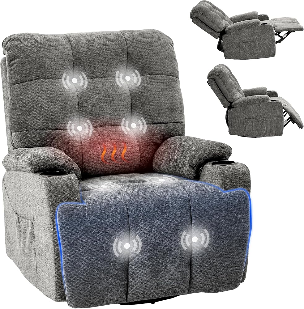 Anuncio patrocinado: FLEXISPOT XR7 Curve Sillón Relax Eléctrico Giratorio con Balanceo, Masaje 8 Puntos y Calor, Reclinable 105°-165°, USB y Type-C, 2 Portavasos y Bolsillos Laterales, Soporta hasta 200 kg, Gris