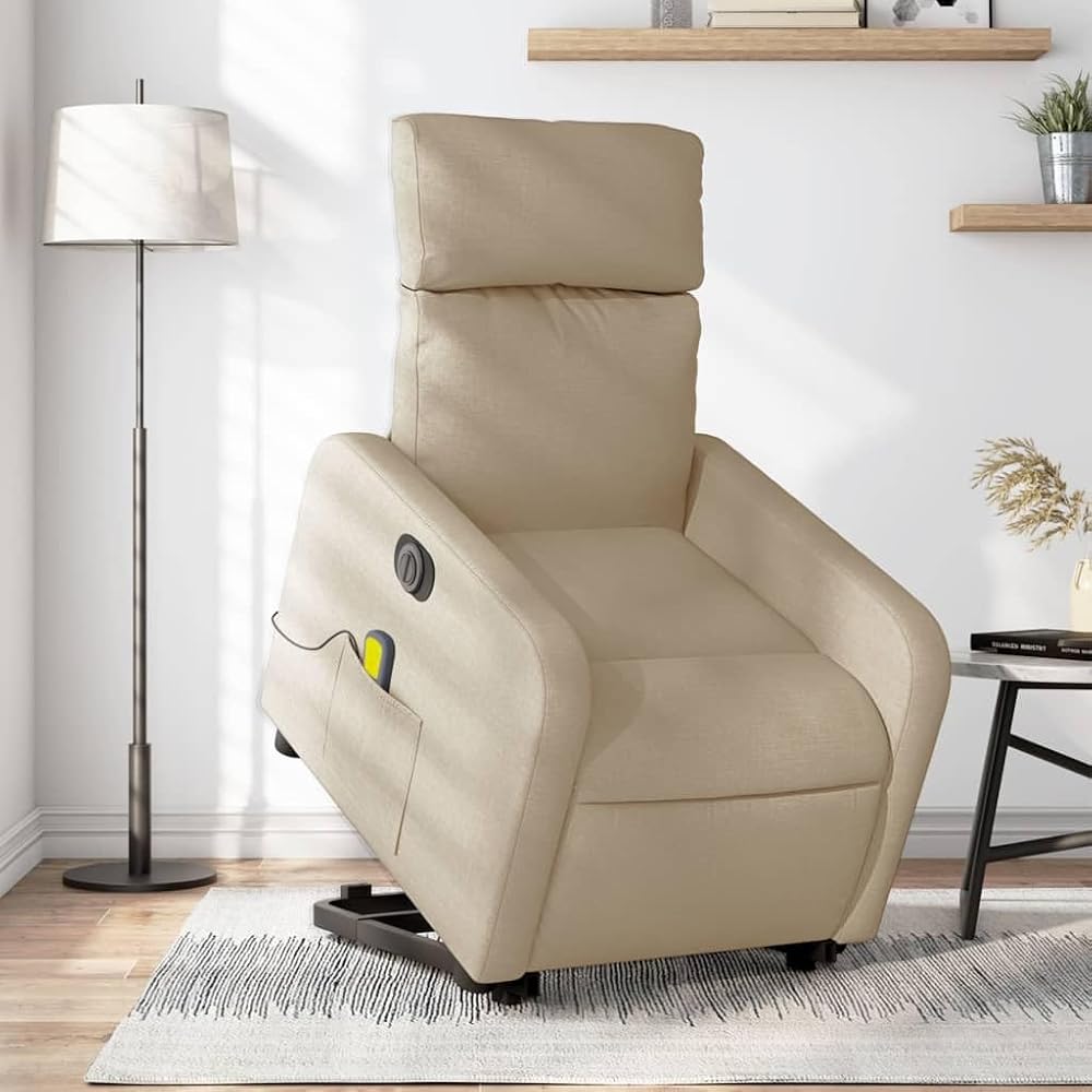 Sillón de Masaje eléctrico reclinable elevable Tela Crema,Mobiliario,Sillas,Sillones,29.45kg-3206734