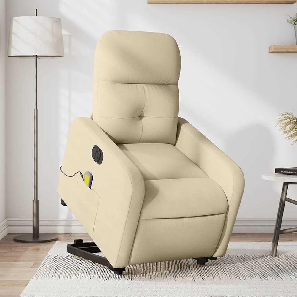 Sillón de Masaje eléctrico reclinable elevable Tela Crema,Mobiliario,Sillas,Sillones,29.15kg-3206830