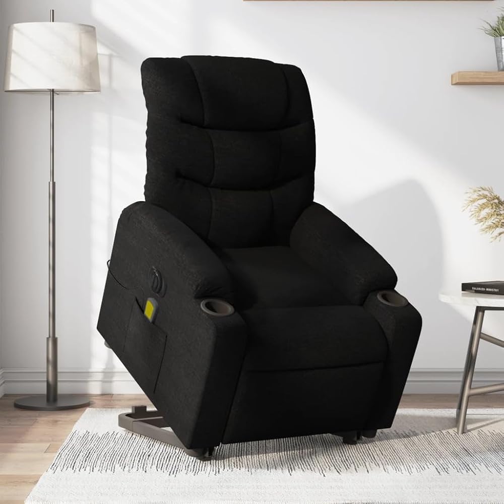 Sillón de Masaje eléctrico reclinable elevable Tela Negro,Mobiliario,Sillas,Sillones,29.7kg-3206674
